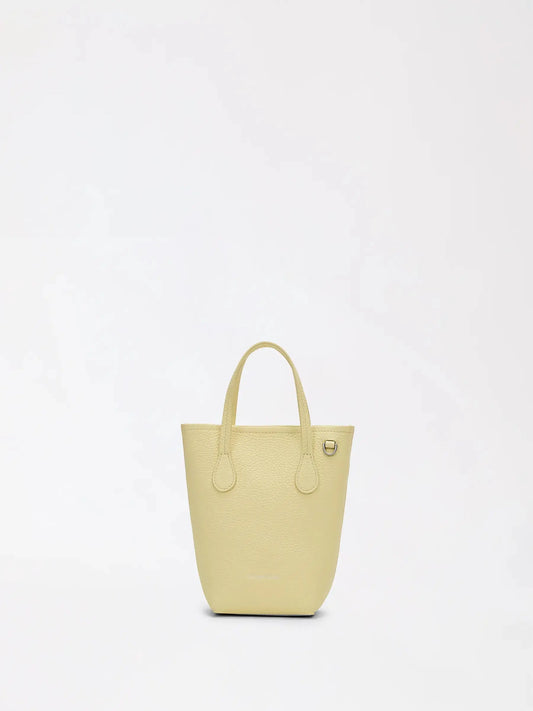 light top-grain leather travel bucket bag