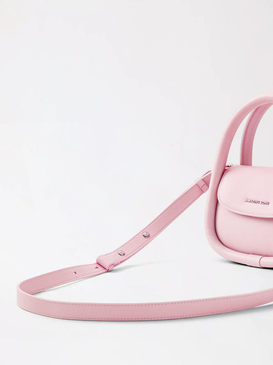 Soft oval bread-shaped genuine leather handbag in warm tan, a cottagecore-inspired bag for slow days